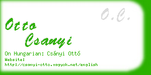 otto csanyi business card